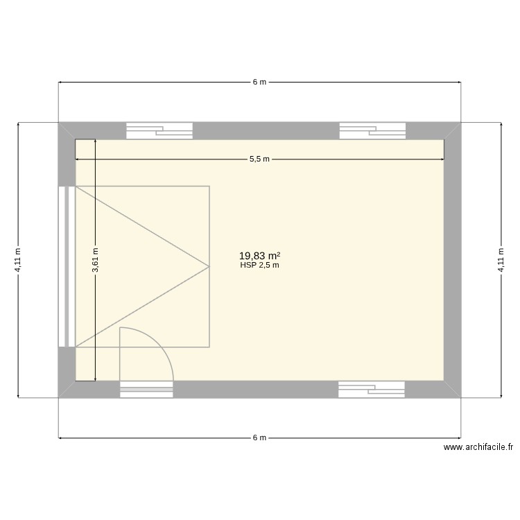 Plan du garage. Plan de 1 pièce et 20 m2