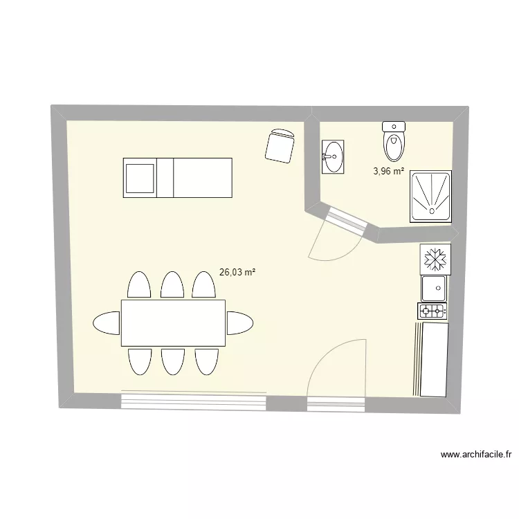 Studio T&eacute;tiana. Plan de 
