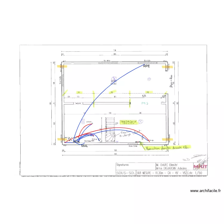 DUJARDIN HYDRAULIQUE SOUS SOL. Plan de 