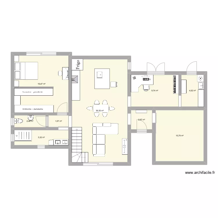 Maison 3. Plan de 