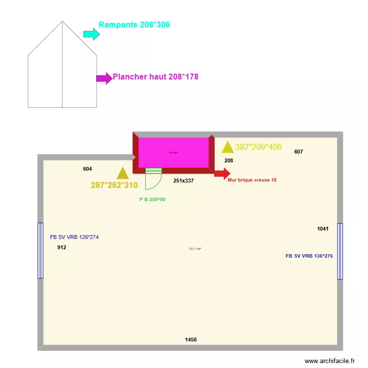 Plan combles STROH. Plan de 