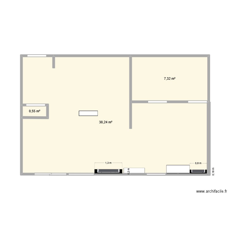 papy 4. Plan de 3 pièces et 46 m2