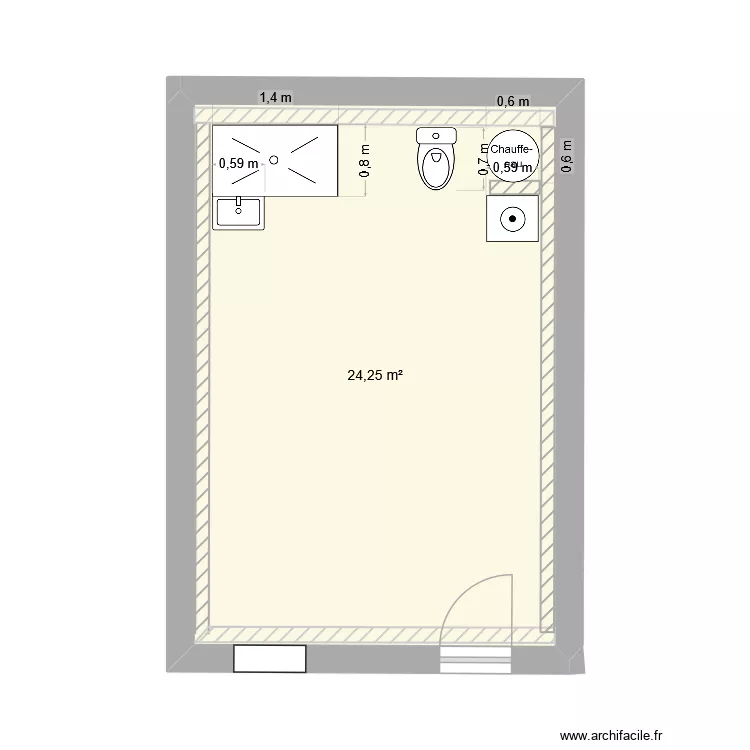 Célestin. Plan de 1 et 24 m² Célestin. Plan de 1 et 24 m²
