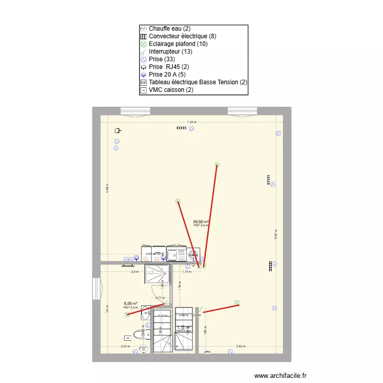 MARC VINCENT Les Montils 1er Etage. Plan de MARC VINCENT Les Montils 1er Etage. Plan de