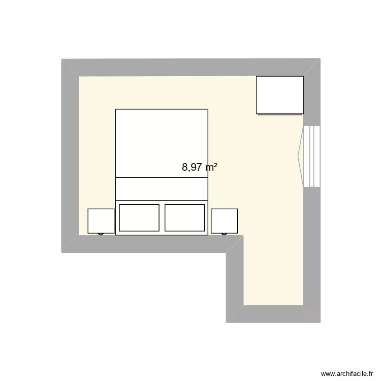 chambre. Plan de 1 pièce et 9 m² chambre. Plan de 1 pièce et 9 m²