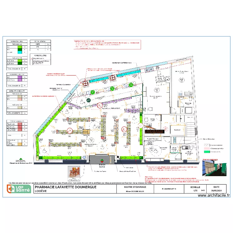 DOUMERGUE TRAVAUX ( DOME + COMPTOIRS ). Plan de 