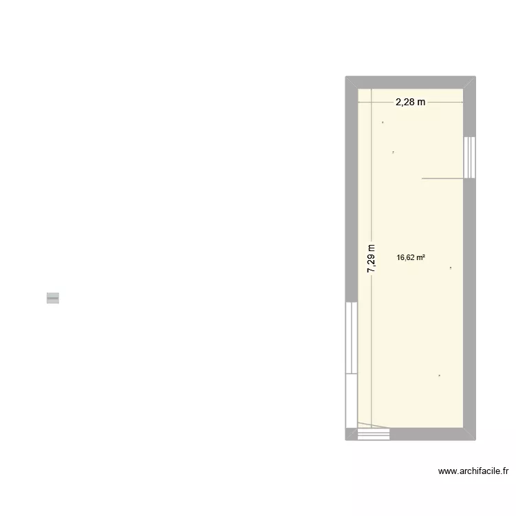 chambre. Plan de 1  et 17 m²