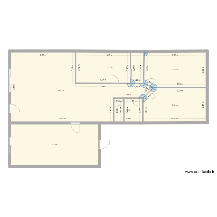 isabelle. Plan de 6 pièces et 175 m2