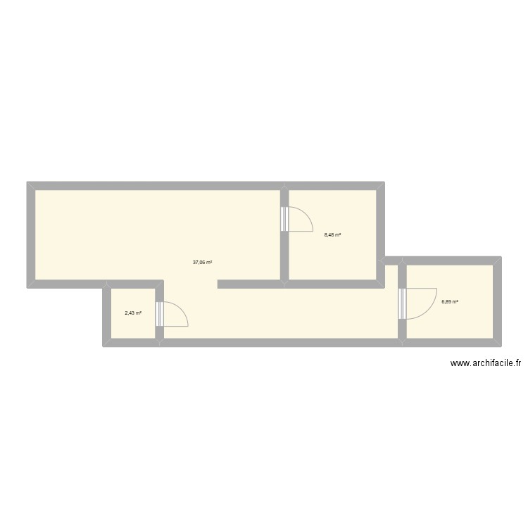 atgchv. Plan de 4 pièces et 55 m2