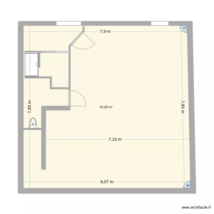 chatel. Plan de 1  et 63 m²