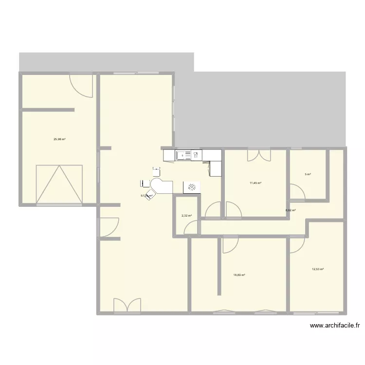 Maison Verdiers cuisine. Plan de 8  et 142 m²