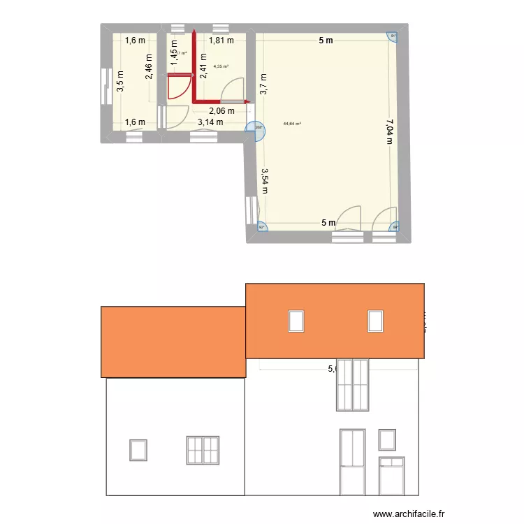 Maison_Sacy_Mezzanine. Plan de 