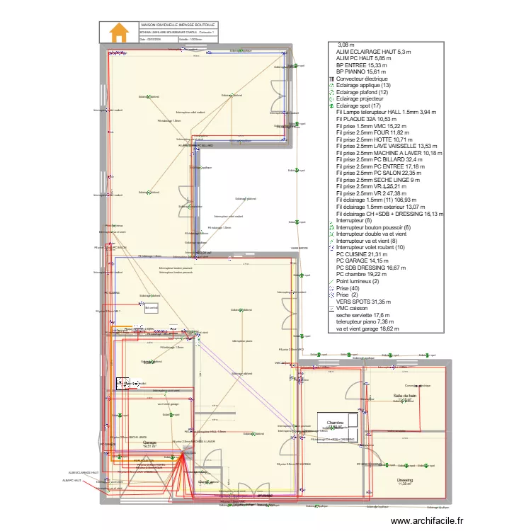 MAISON CAROLE 3. Plan de 7  et 192 m²