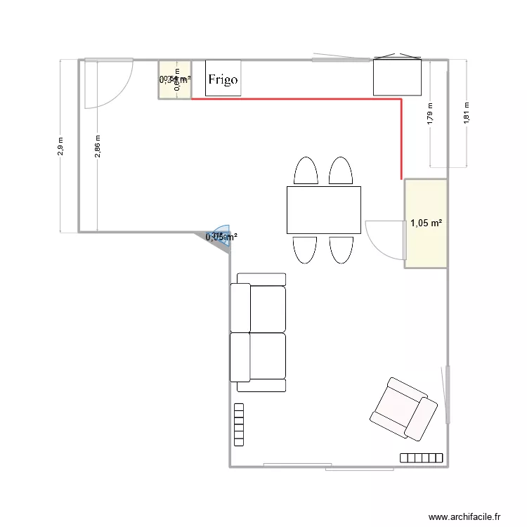 appartement T5 D01. Plan de 