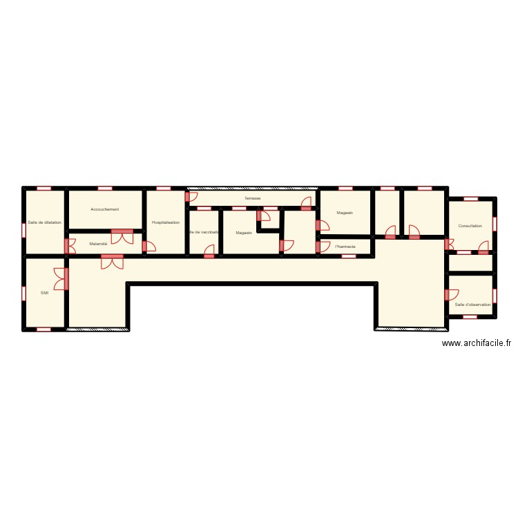 vue en plan dispensaire AGBODJI . Plan de 0 pièce et 0 m2