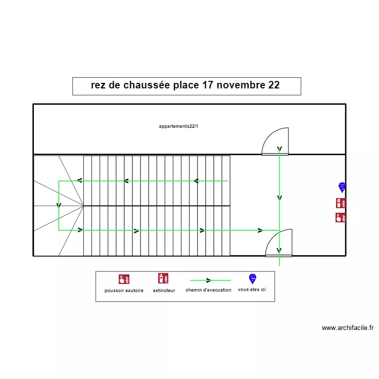 rez de chaussee place 17 novembre 22. Plan de 