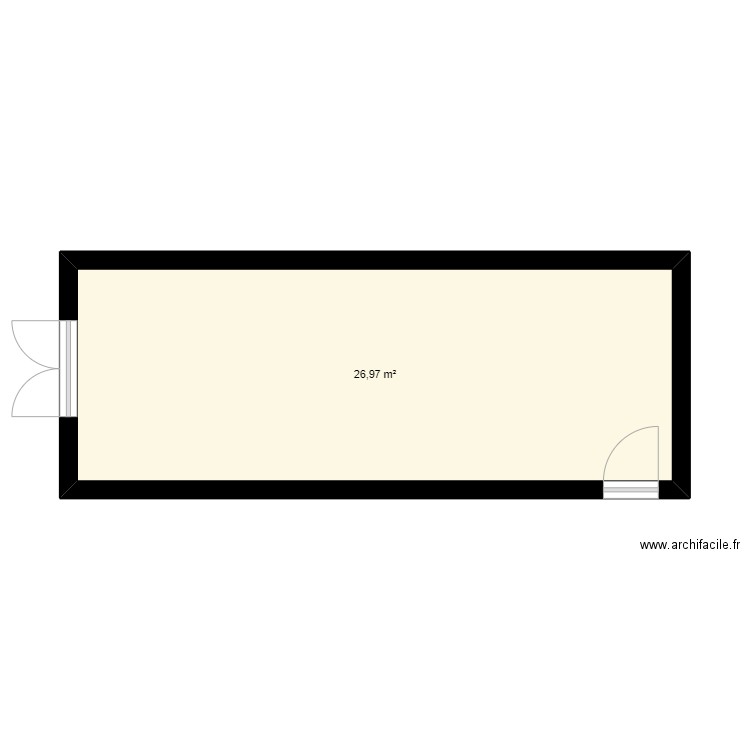 garage chaumont. Plan de 1 pièce et 27 m2