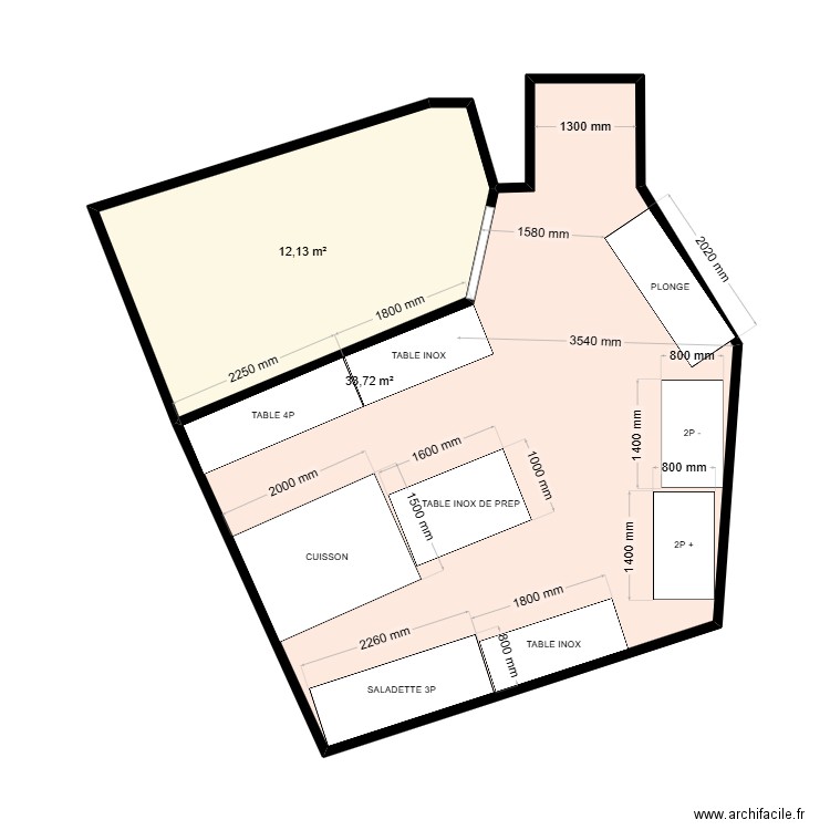 GAIA 2. Plan de 2 pièces et 46 m2