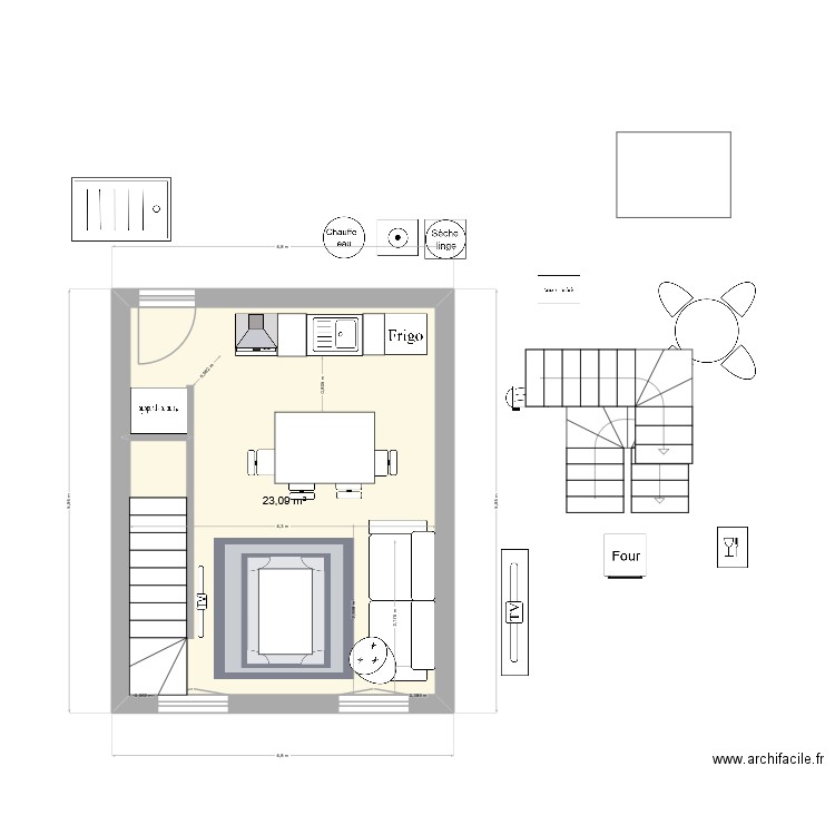 appartement F2 N°7. Plan de 5 pièces et 48 m2