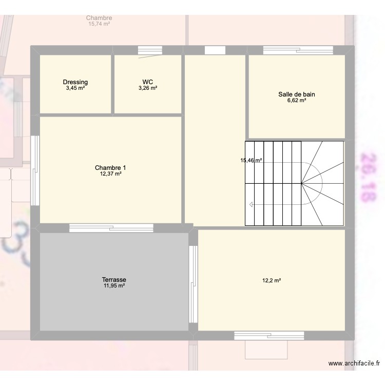 Bages. Plan de 6 pièces et 129 m2