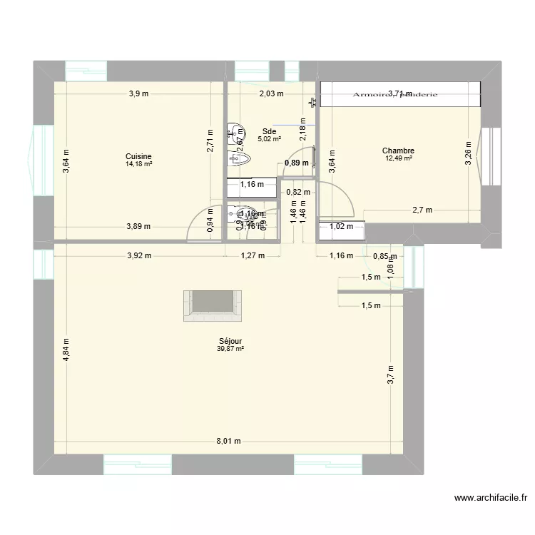 Revest. Plan de 5  et 73 m²