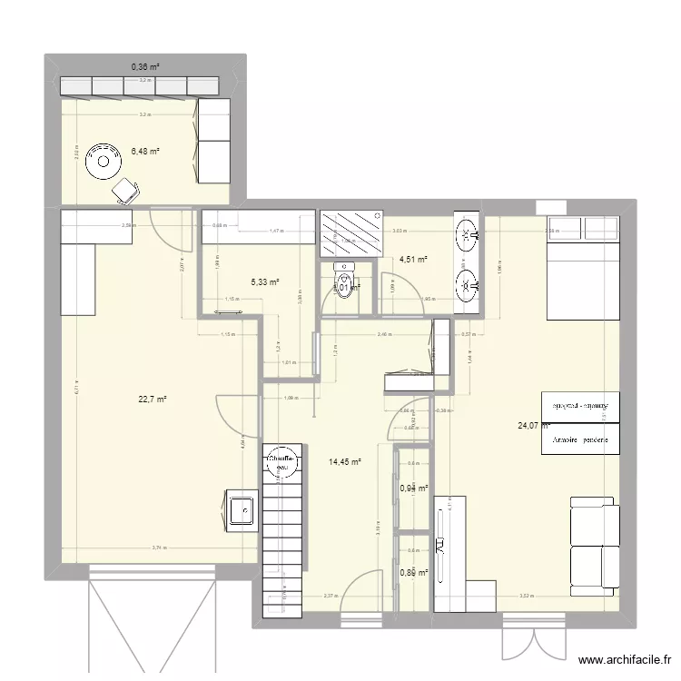 maison rdc. Plan de 11 pièces et 84 m²