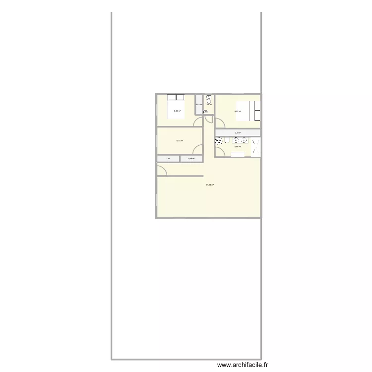 MAISON ROGNES. Plan de 10 pièces et 81 m²