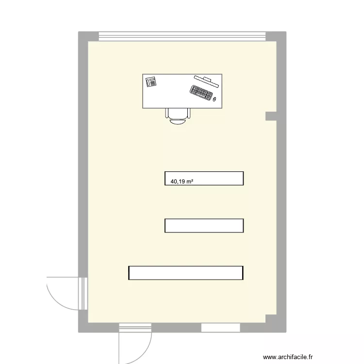 Studio 1. Plan de 1 Pièce et 40 m²