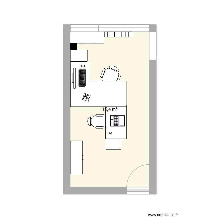 Bureau. Plan de 1 et 15 m² Bureau. Plan de 1 et 15 m²