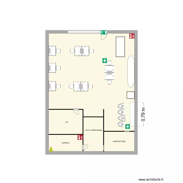 plan du salon. Plan de 5  et 11 m²