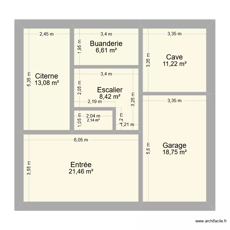 RDC MAISON. Plan de 7 Pièces et 82 m²