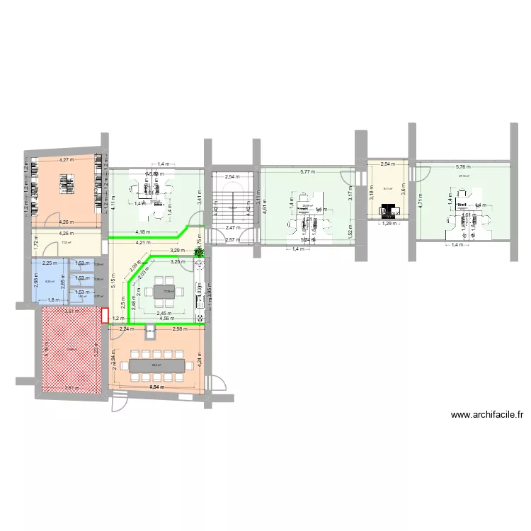 Ste Catherine Antenne. Plan de 19  et 208 m²