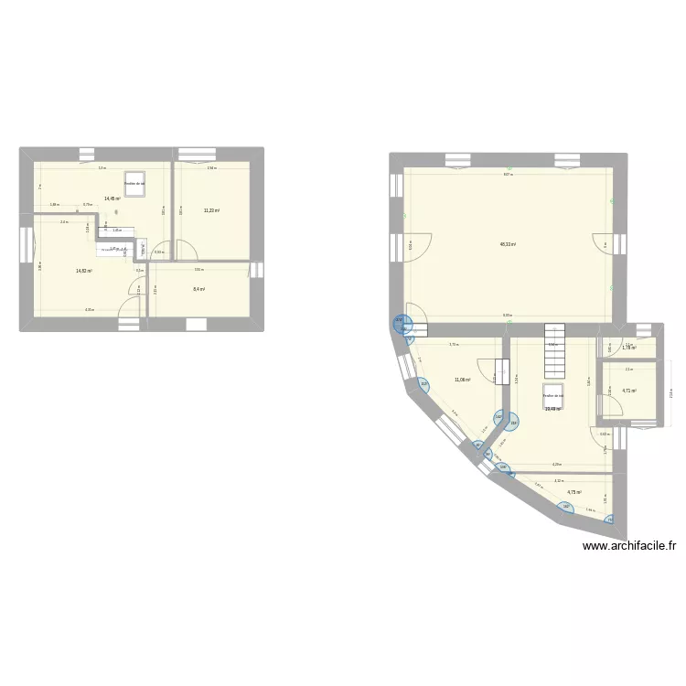 Plan maison projet &eacute;tage. Plan de 