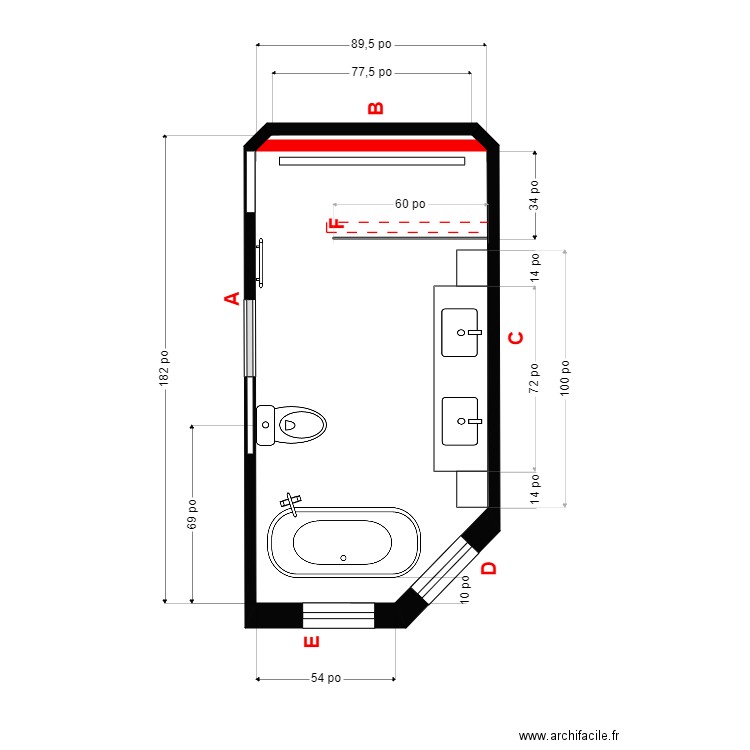 Leclerc Menuiserie. Plan de 1 pièce et 10 m2