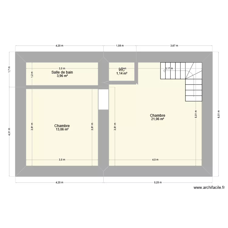 Plan RDC. Plan de 4  et 39 m²