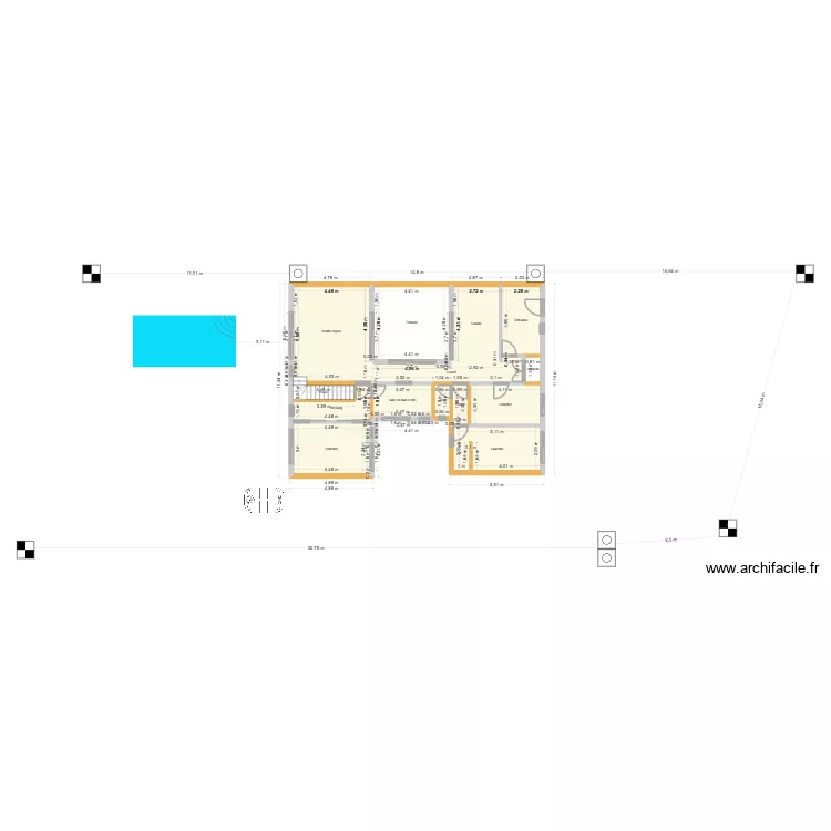 plan final parquet avec légère réduction façade. Plan de plan final parquet avec légère réduction façade. Plan de