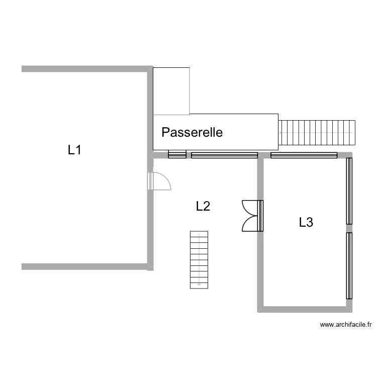 R+1 fusion. Plan de 1  et 26 m²