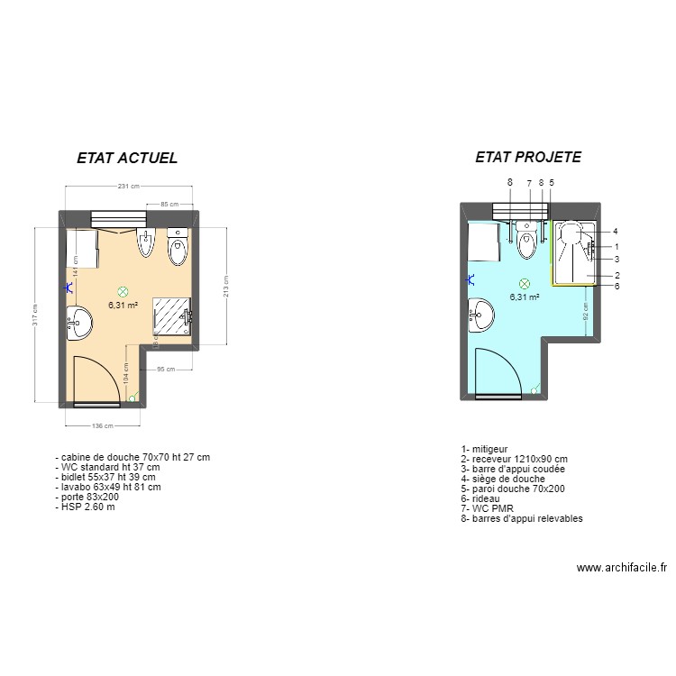 ACCESS OLLAGNIER. Plan de 2 pièces et 13 m2