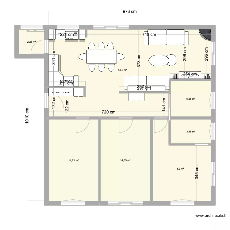 Plan EDL / Cosy & bright / sans meubles. Plan de 