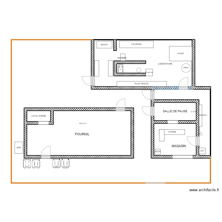 Verruycuoise. Plan de 7 pièces et 235 m2