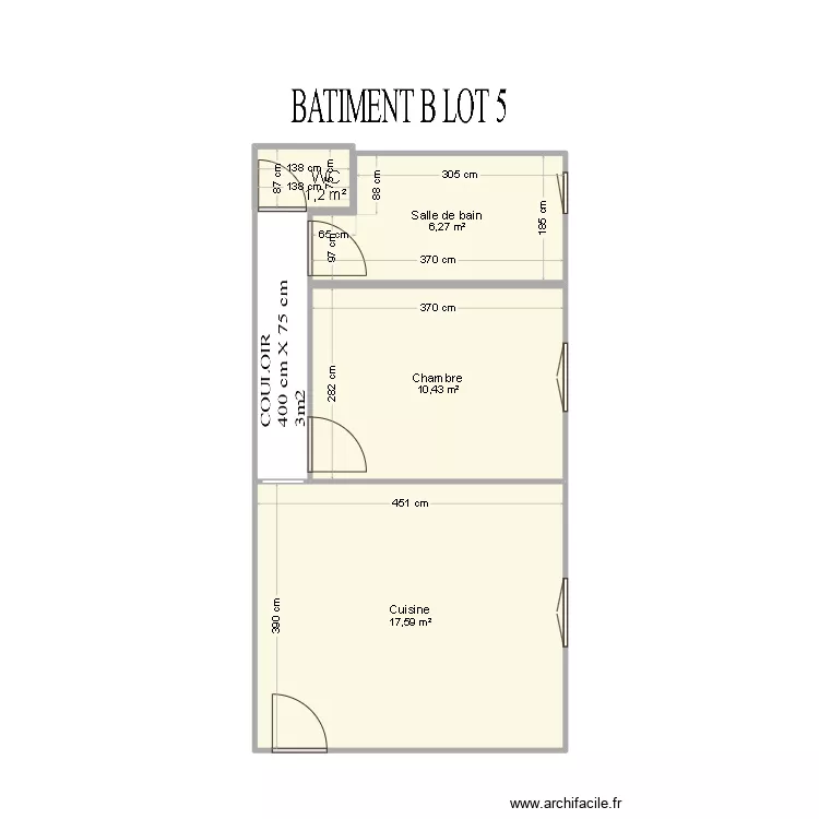 BATIMENT B LOT 5. Plan de BATIMENT B LOT 5. Plan de