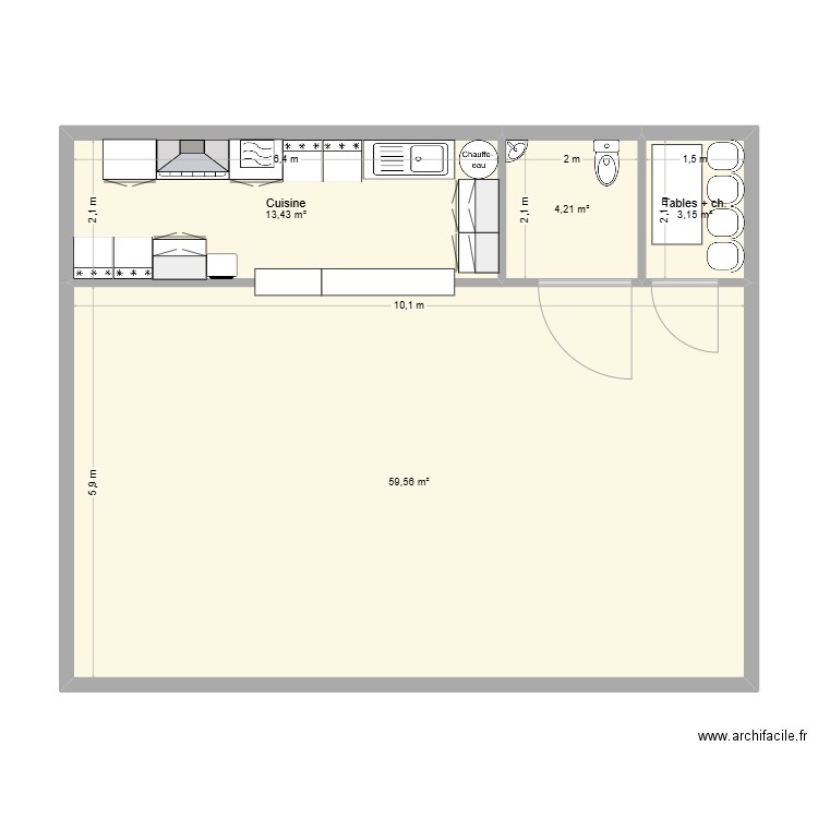 Projet foyer. Plan de 0 pièce et 0 m2