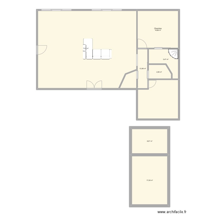 Uturoa - Plan Maison. Plan de 9 pièces et 129 m2