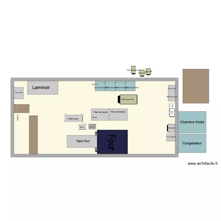 boulan. Plan de 1  et 79 m²