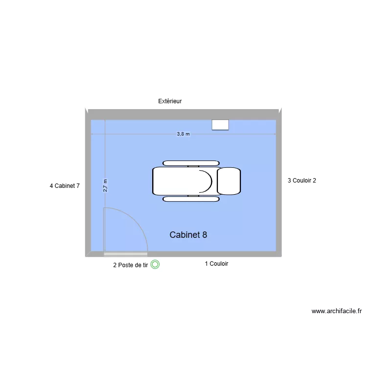60703 Cabinet 8. Plan de 1  et 10 m²