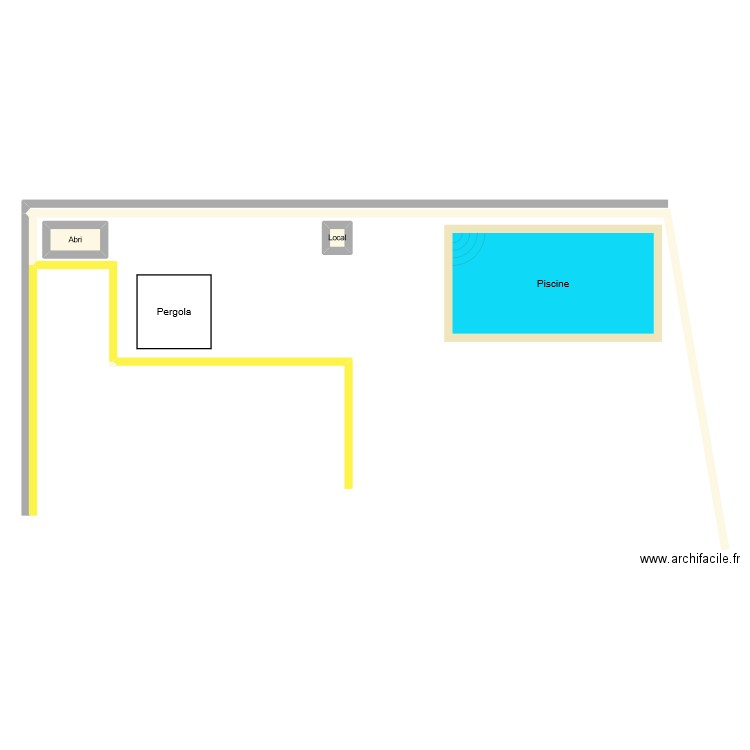 Pergola. Plan de 2 pièces et 2 m2