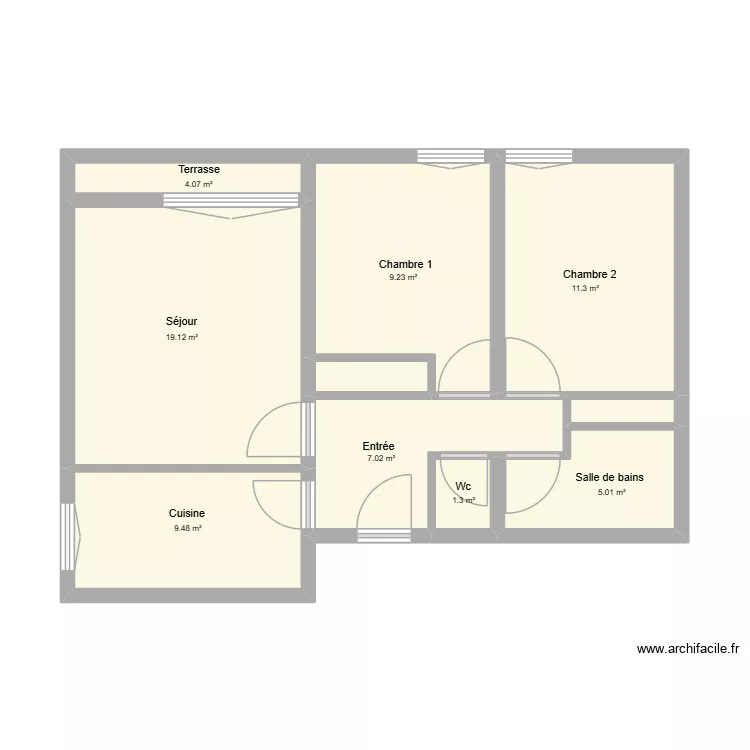 MARION ANNEXION. Plan de 10  et 46 m²