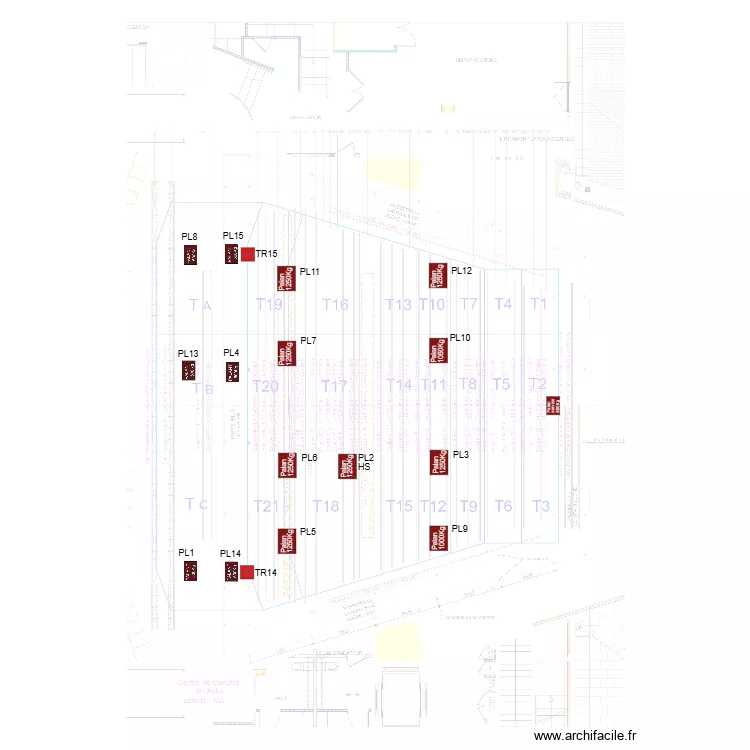 PALANS EMPLACEMENT VU. Plan de 