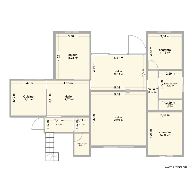 plan rdc 2. Plan de 13 pièces et 138 m2