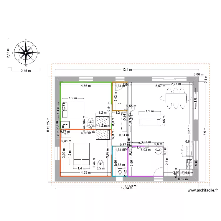 1.5 12X9 FENETRE SUD. Plan de 0 pièce et 0 m2